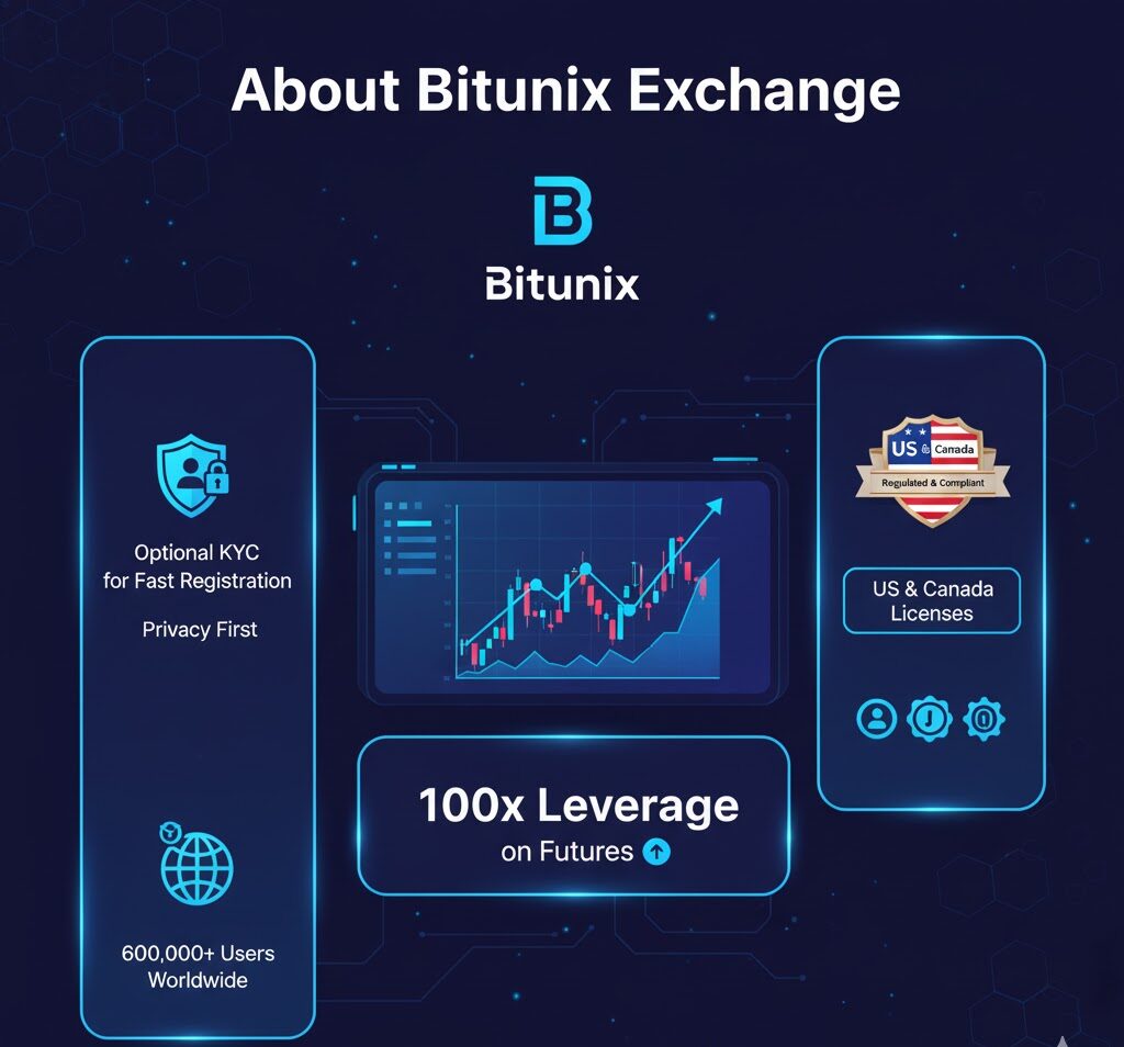 Illustration of Bitunix exchange on a phone and laptop, symbolizing security and accessibility